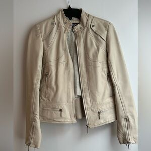Costa Blanca Cream Leather Jacket